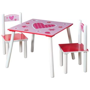 Kesper Gyerek asztal székekkel - rózsaszín