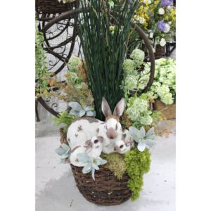 Természetes húsvéti dekoráció nyulakkal 135cm