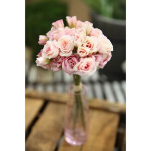 Rózsaszín mű rózsa csokor 30cm