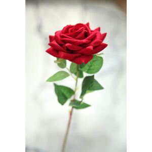 Piros mű bársony rózsa 64cm