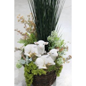 Természetes húsvéti dekoráció juhokkal 120cm