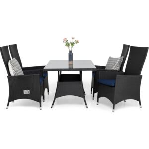 Asztal és szék garnitúra VG6007 Fekete + kék