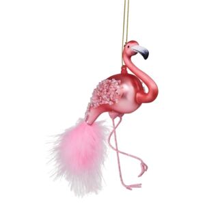 HANG ON üveg karácsonyfadísz flamingo