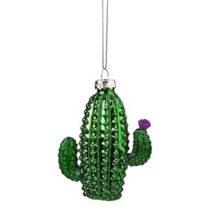 HANG ON üveg karácsonyfadísz kaktusz