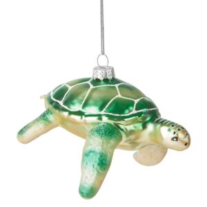 HANG ON üveg karácsonyfadísz zöld teknősbéka