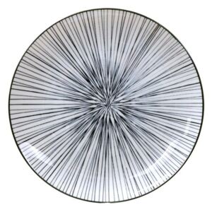 Nippon Lines fekete-fehér tányér, ø 20,6 cm - Tokyo Design Studio