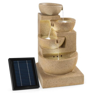Blumfeldt Korinth, díszszökőkút, kerti szökőkút, 3 W-os napelem, LED, homokkő hatás