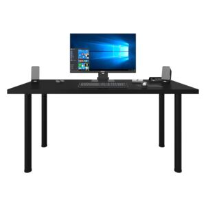 CODE X1 stámítógépasztal, 135x73-76x65, fekete/fekete lábak + USB HUB