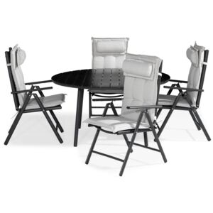 Asztal és szék garnitúra VG4637 Fekete + fehér