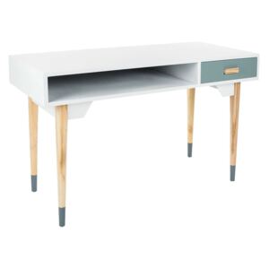 Skandináv íróasztal, 120x55 cm, szürke-fehér - SCANDI STYLE