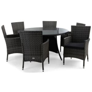 Asztal és szék garnitúra VG4256 Szürke + fekete