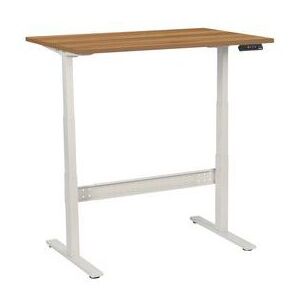 Manutan állítható magasságú irodai asztal, 120 x 80 x 62,5 - 127,5 cm, egyenes kivitel, ABS 2 mm, dió