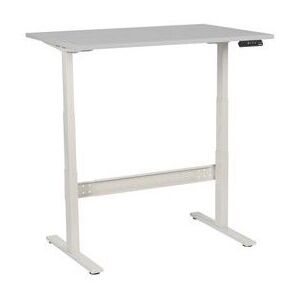 Manutan állítható magasságú irodai asztal, 120 x 80 x 62,5 - 127,5 cm, egyenes kivitel, ABS 2 mm, világosszürke