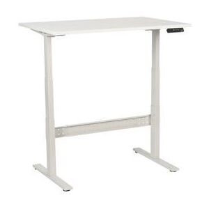 Manutan állítható magasságú irodai asztal, 120 x 80 x 62,5 - 127,5 cm, egyenes kivitel, ABS 2 mm, fehér