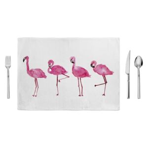 Painted Flamingos rózsaszín-fehér tányéralátét, 35 x 49 cm - Home de Bleu