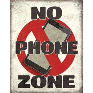 No Phone Zone fémplakát, (32 x 41 cm)