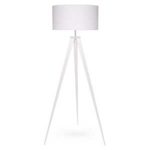 Kiki állólámpa fehér fém lábakkal és fehér lámpaernyővel - loomi.design