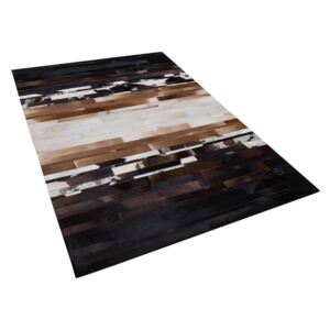 Modern fekete és bézs színű design bőrszőnyeg 140 x 200 cm DALYAN