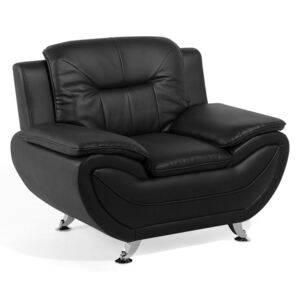 Elegáns műbőr fotel fekete színben LEIRA