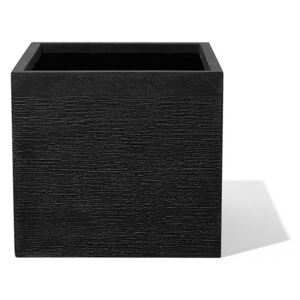 Modern szögletes virágtartó fekete színben 50x50x46 cm PAROS