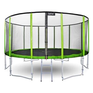 Kerti trambulin 487 cm átmérővel, 276 cm magassággal zöld színben