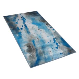 Vidám Kék Szürke Festék Mintás Szőnyeg 80 x 150 cm BOZAT