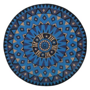 Kék Mandala Mintás Kerek Szőnyeg ⌀ 140 cm UNUR