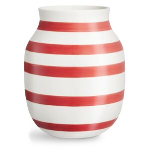 Omaggio fehér-piros csíkos kerámia váza, magasság 20,5 cm - Kähler Design