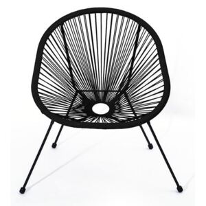 New Avocado fekete mesterséges rattan kerti szék - Le Bonom