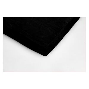 Fekete kétszemélyes mikroplüss lepedő, 180 x 200 cm - My House