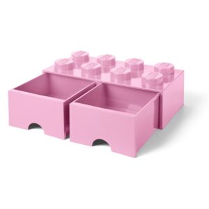 Világos rózsaszín tárolódoboz, 2 fiókkal - LEGO®