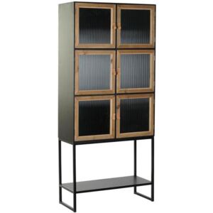 Szekrény fa fém 80x35x180