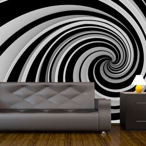 Fotótapéta Bimago - Black and white swirl + Ragasztó ingyen 200x154 cm