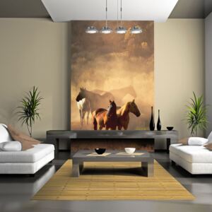 Fotótapéta Bimago - Wild horses of the steppe + Ragasztó ingyen 250x193 cm