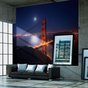 Fotótapéta Bimago - Golden Gate Bridge at night + Ragasztó ingyen 200x154 cm