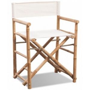 2 db összecsukható bambusz és szövet kerti szék