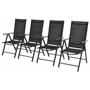 4 db alumínium kerti szék 54 x 73 x 107 cm fekete