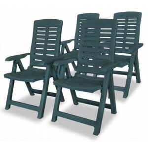 4 db zöld dönthető műanyag kerti szék