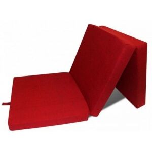Háromrét összehajtható piros matrac 190 x 70 x 9 cm
