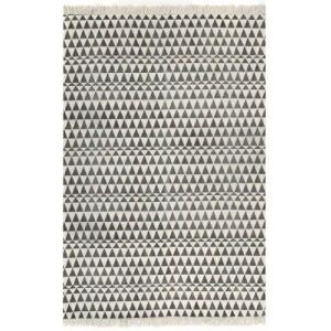 Fekete/fehér mintás kilim pamutszőnyeg 120 x 180 cm