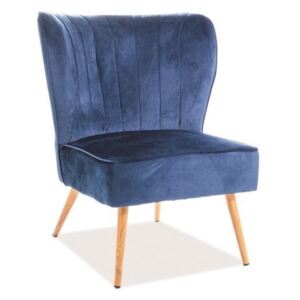 Legno Velvet fotel kék