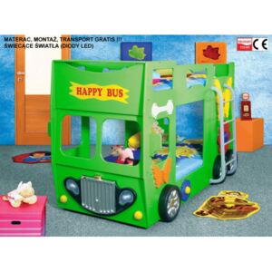 Inlea4Fun gyerekágy Happy Bus - Zöld