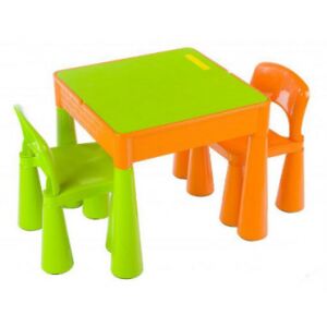 Tega Mamut gyerekasztal székekkel - zöld/narancssárga