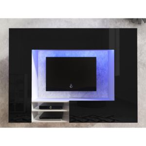 Nappali bútorsor Net (fehér + fényes fekete)
