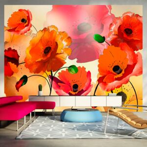 Fotótapéta Bimago - Velvet poppies + Ragasztó ingyen 200x154 cm