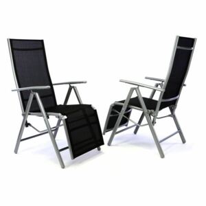 Kerti állítható szék GARTHEN 2 db - fekete