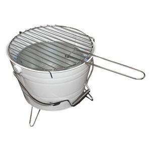 Mini BBQ vödör grill - fehér