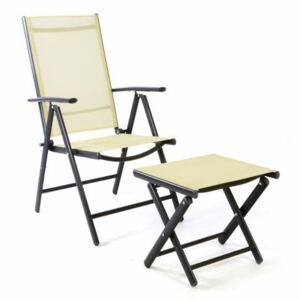 Kerti szék GARTH + lábtartó - bézs
