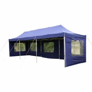 Kerti összecsukható sátor – kék, 3 x 9 m
