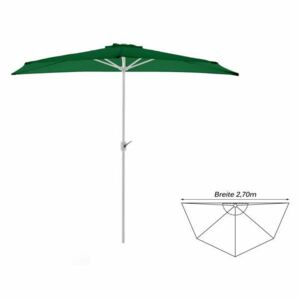 Félköríves kerti napernyő, zöld - 2,7 m